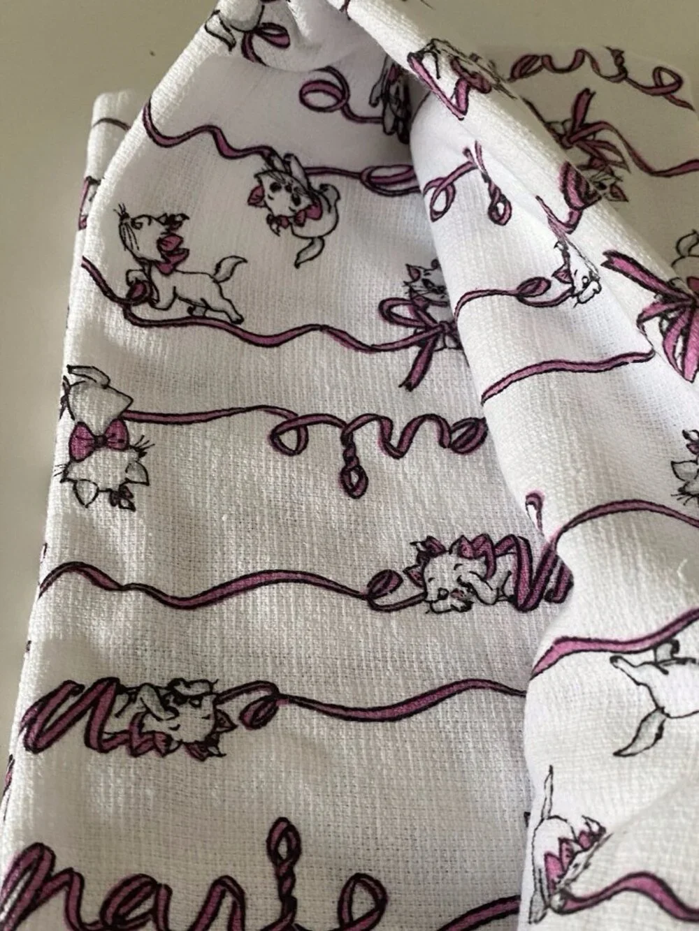 2 Pk Disney The Aristocats Marie Pink Ribbons Bows Kitchen Towels 16” X 26” NEW‎